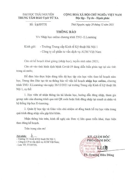 nhập học Online